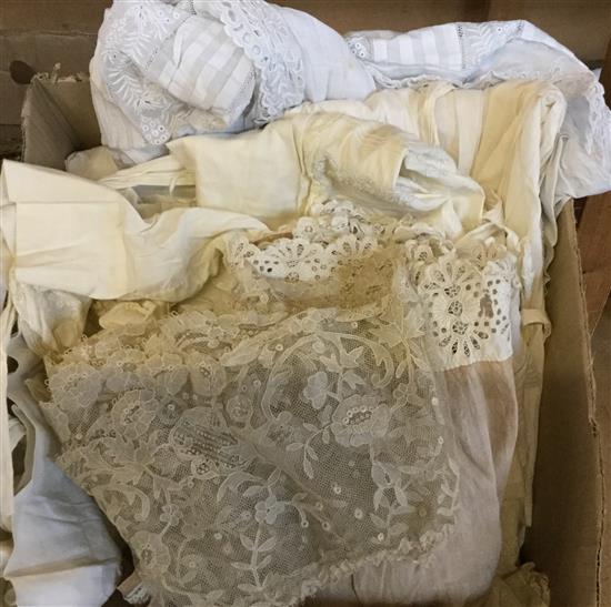 Collection of white worked baby wear & 2 christening gowns